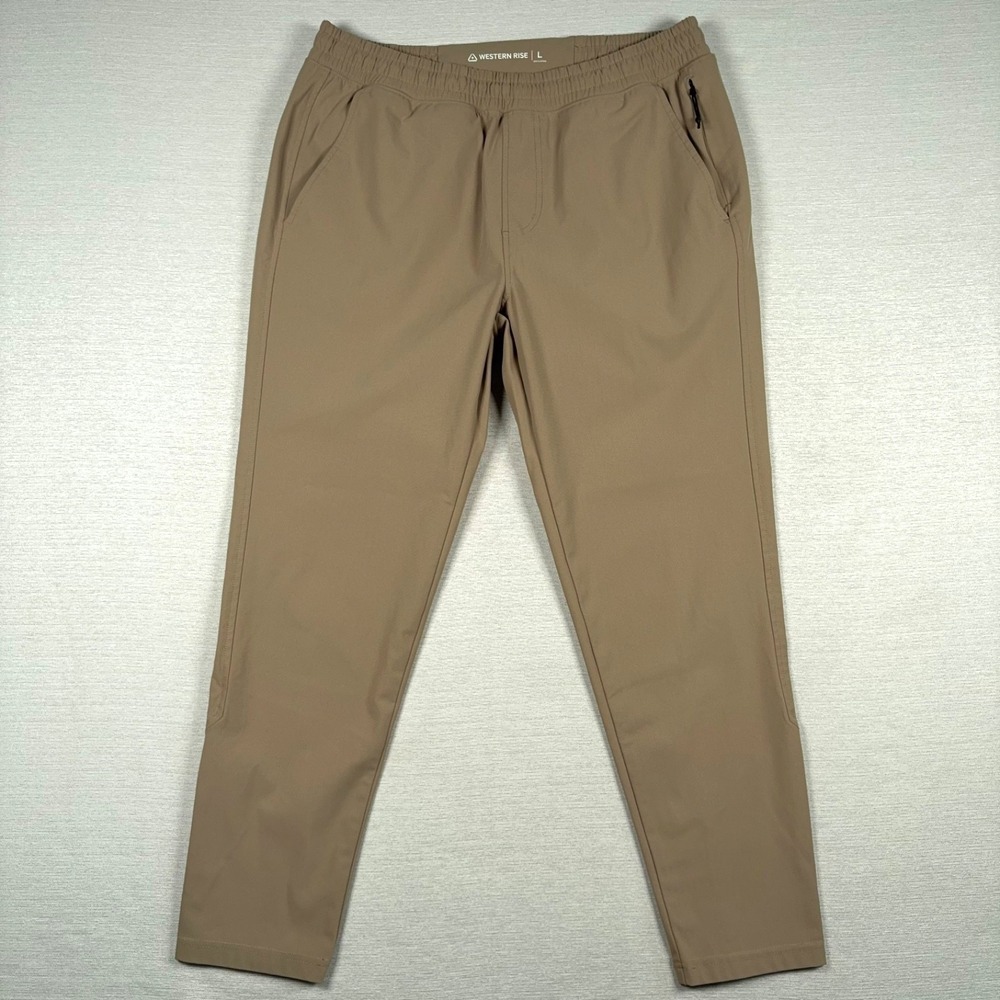 Western Rise Spectrum Jogger Pants Mens Size L Tan Polyester Pull On Drawstring